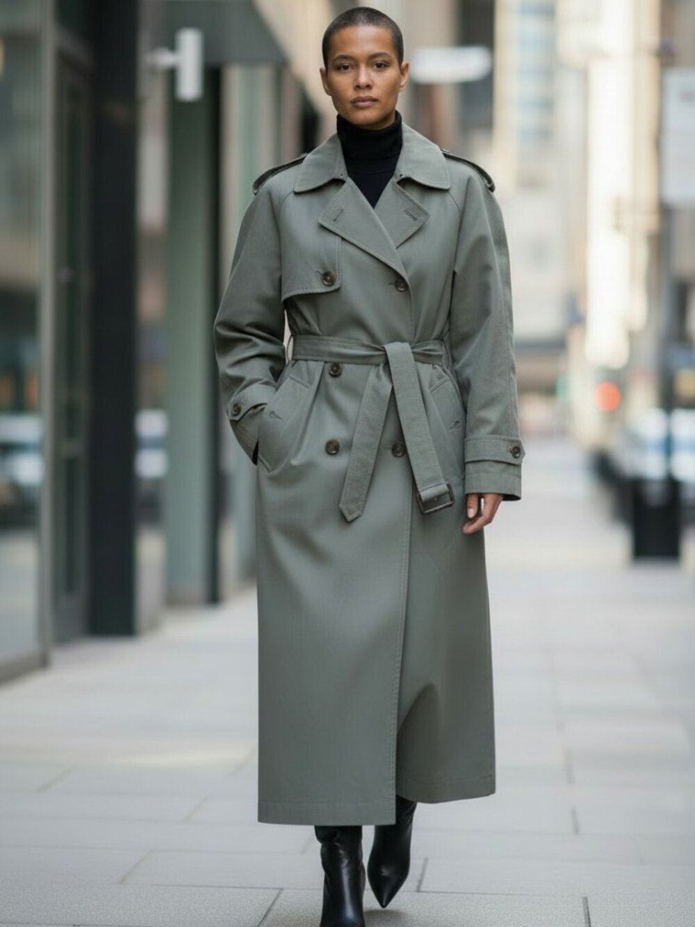 Vintage J Gallery olive green trench coat Size 4